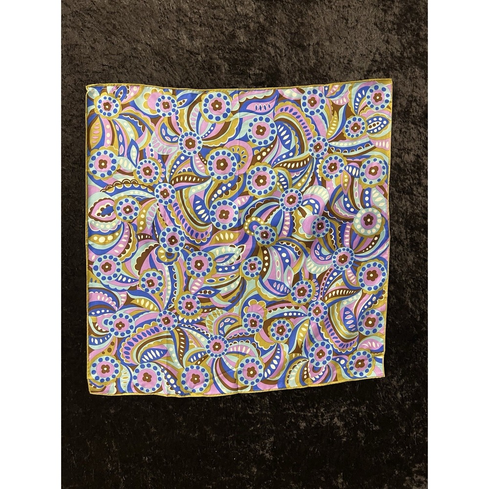 Rare Vintage Paisley Scarf New With Tag Made In Japan 1960s Psychedelic Floral
